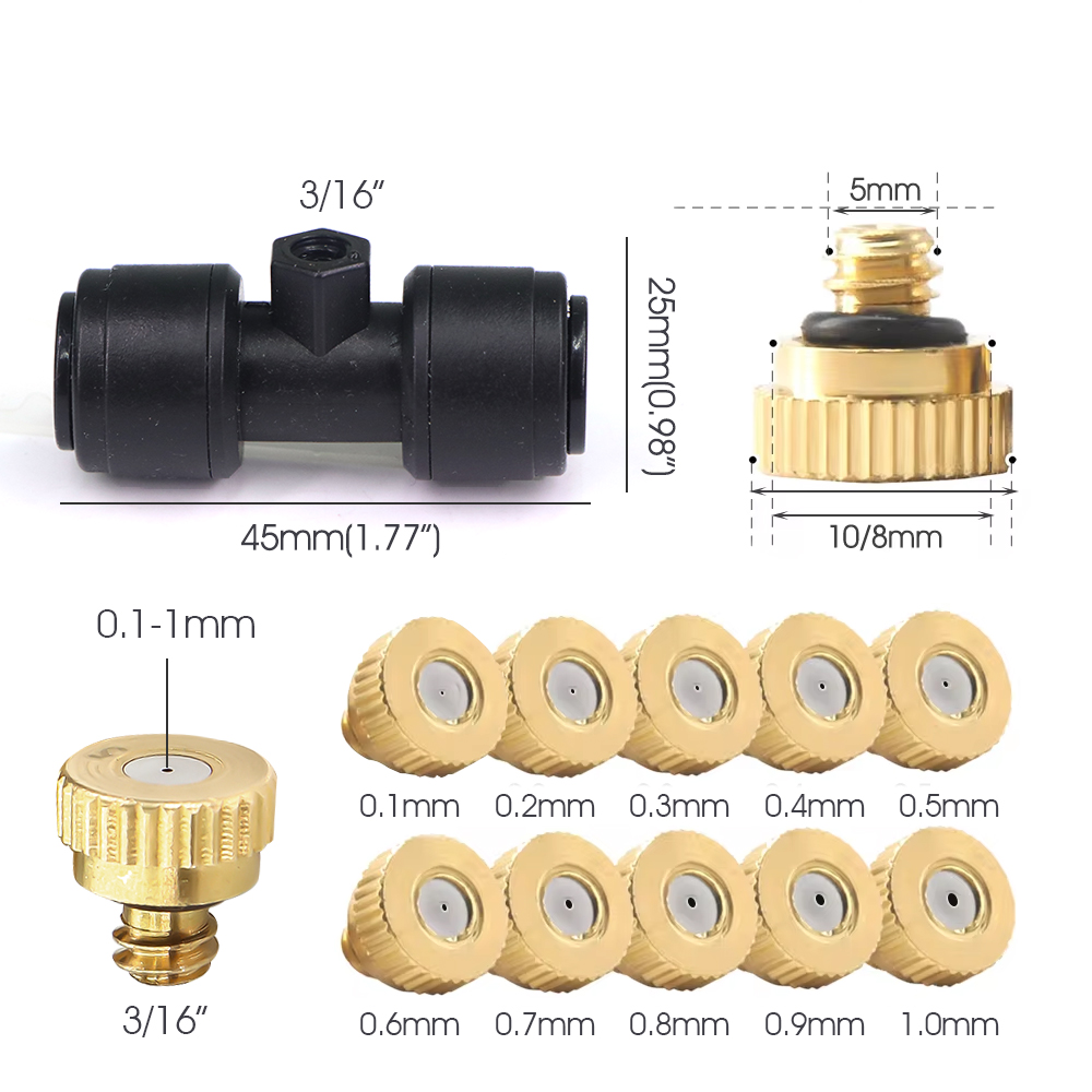 0.1-1mm Brass Spray Nozzle W/T - огляд і ціна Nozzle Brass
